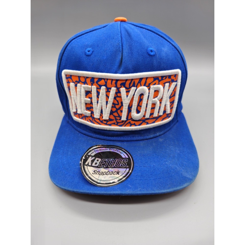 New York Snapback Hat Blue Embroidered Adjustable Baseball Cap KB Ethos